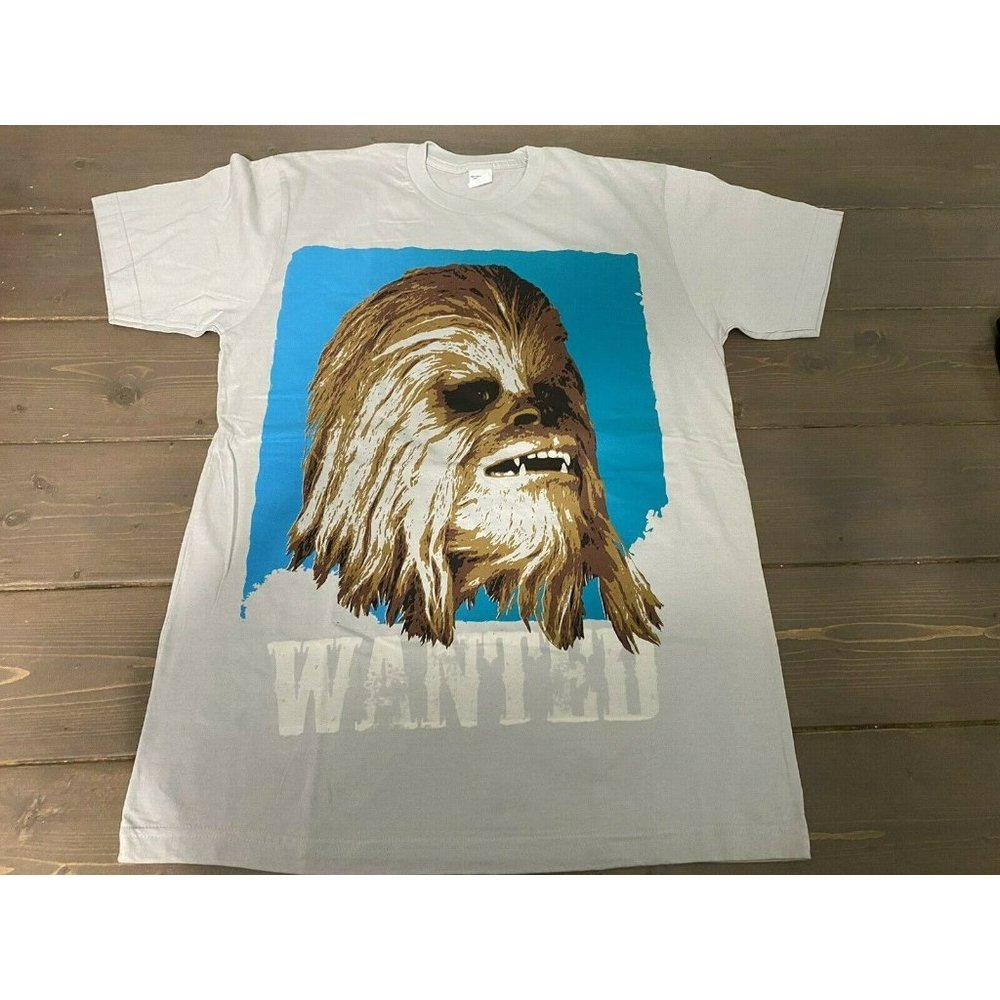 Star Wars Mens Medium Wanted Chewbacca Graphic Print T-Shirt - Excellent WT